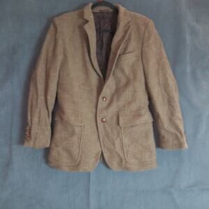 Vintage Andre Villard Blazer Mens Size 37R Brown Wool Jacket Geek Professor 90s